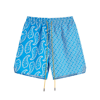 RHUDE Printing Jauns augstas kvalitātes ultrathin vīriešu sieviešu pludmales šorti elpojošs melns salaidums krāsaina aukliņa elastīga kaklasaite liela izmēra