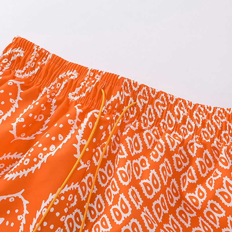 RHUDE Printing Jauns augstas kvalitātes ultrathin vīriešu sieviešu pludmales šorti elpojošs melns salaidums krāsaina aukliņa elastīga kaklasaite liela izmēra