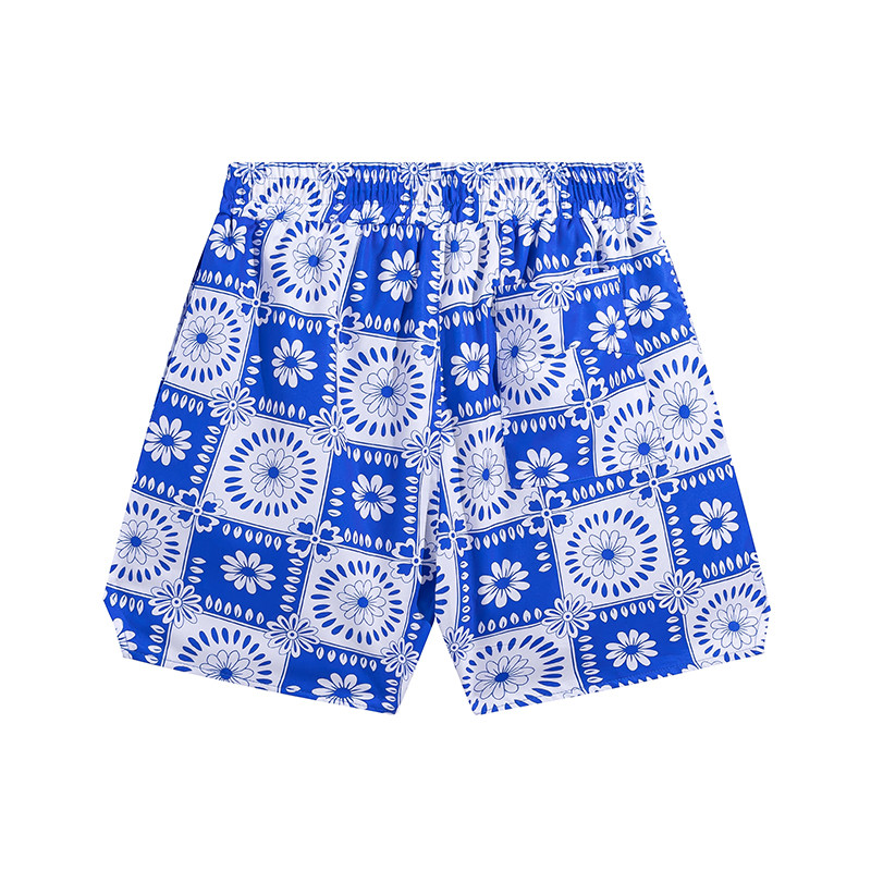 Παντελόνι εκτύπωσης RHUDE Lattice Λευκό μαύρο ύφασμα από διχτυωτό ύφασμα από πολυεστερικές ίνες υψηλής ποιότητας Νέα ανδρικά γυναικεία σορτς κορδονιών ελαστικότητας