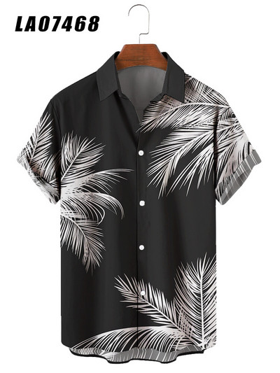 Ανδρικό και γυναικείο casual κοντομάνικο πουκάμισο, Χαβάης μεγάλου μεγέθους πουκάμισο με 3D ψηφιακή εκτύπωση, vintage ρούχα δρόμου το 2023