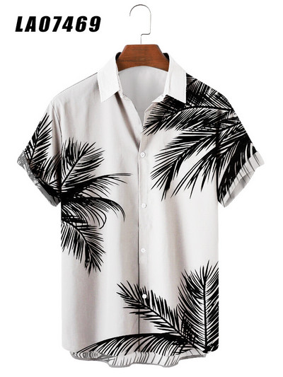 Ανδρικό και γυναικείο casual κοντομάνικο πουκάμισο, Χαβάης μεγάλου μεγέθους πουκάμισο με 3D ψηφιακή εκτύπωση, vintage ρούχα δρόμου το 2023