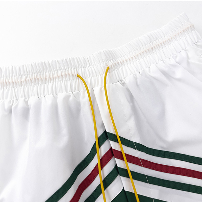 RHUDE Jaunas krāsas izšuvumi Vīriešu sieviešu augstas kvalitātes melnas bikses poliestera šķiedras sieta audums Hawaii pludmales šorti 1:1 lielizmēra