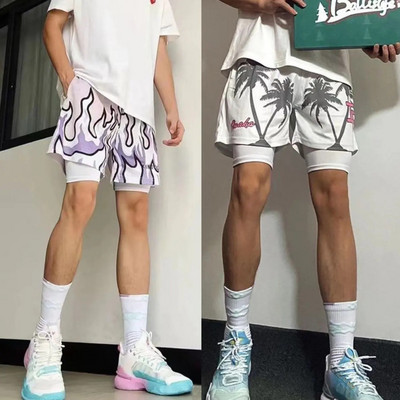 Американски баскетболни спортни шорти за мъже Шорти Дамска мода Ежедневни летни къси щампани дизайн Streetwear Къси за мъже Спорт