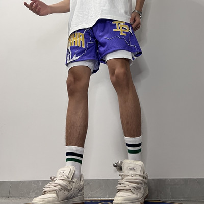 Αμερικάνικο μπάσκετ αθλητικά σορτς για άντρες Σορτς Γυναικεία μόδα Αιτιακή καλοκαιρινή κοντό εμπριμέ σχέδιο Streetwear σορτς για άνδρες αθλητισμός