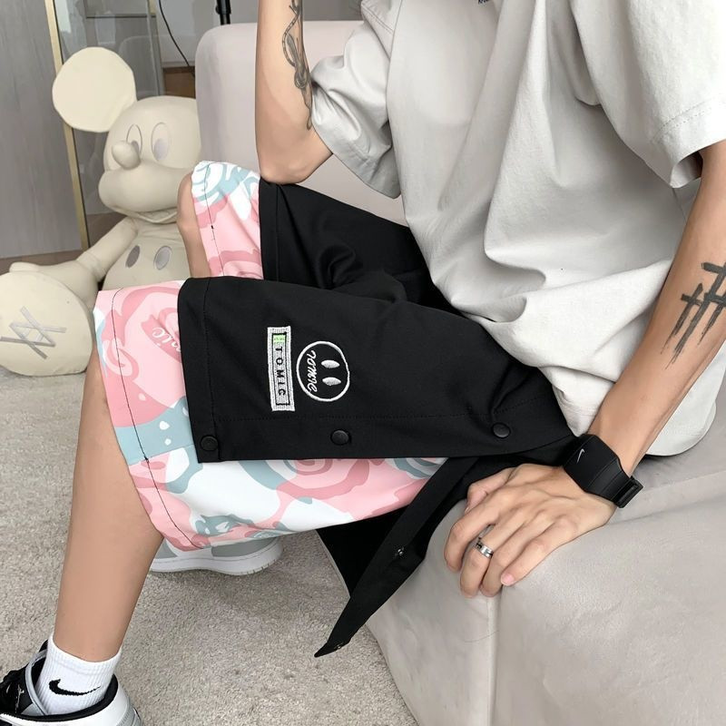 Jauni šorti In Homme Summer 2023 Vīriešu ikdienas sporta šorti korejiešu sporta šorti Masculino vīriešu kravas un panku šorti, brīvi šorti