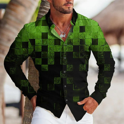 Vīriešu krekls ar pogām, ar garām piedurknēm, dzidrs Lion King ikdienas āra ielas mīksts, ērts 2023. gada jauna dizaina dizains