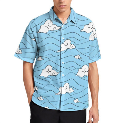 Shinobu Kochou Butterfly ikdienas krekls Kimetsu No Yaiba Anime Demon Slayer Beach brīvs krekls Havaju Retro blūzes Lielizmēra Tops