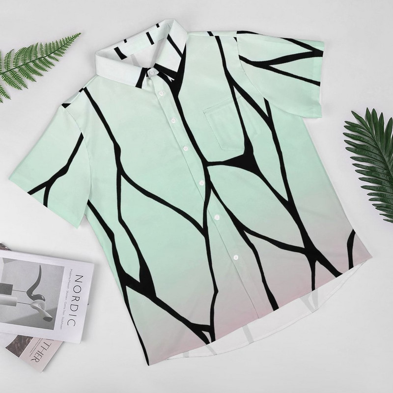 Shinobu Kochou Butterfly ikdienas krekls Kimetsu No Yaiba Anime Demon Slayer Beach brīvs krekls Havaju Retro blūzes Lielizmēra Tops