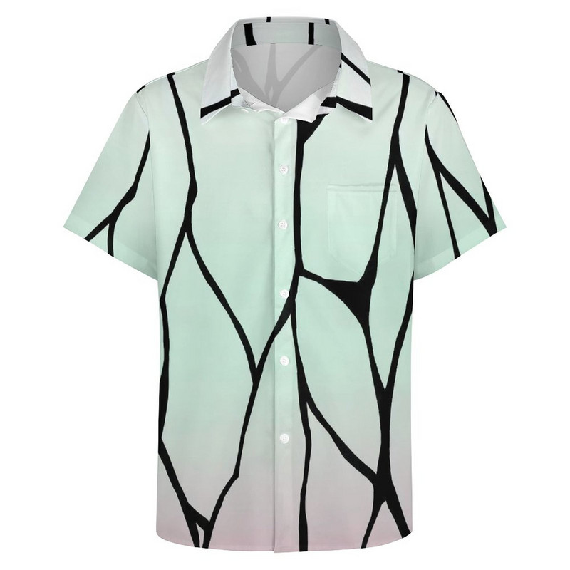 Shinobu Kochou Butterfly ikdienas krekls Kimetsu No Yaiba Anime Demon Slayer Beach brīvs krekls Havaju Retro blūzes Lielizmēra Tops