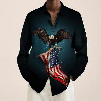 Divatos férfi hosszú ujjú hajtókás ing Hangszer HD nyomtatás kényelmes, puha alkalmi buli 2023 Új, forrón eladó plusz méret