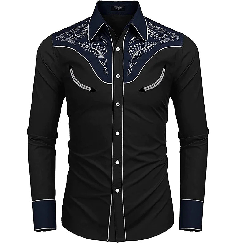 Divatos férfi hosszú ujjú hajtókás ing Hangszer HD nyomtatás kényelmes, puha alkalmi buli 2023 Új, forrón eladó plusz méret
