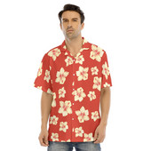 Νέα χαβανέζικα ανδρικά πουκάμισα λουλούδια τύπωμα καλοκαιρινά περιστασιακά κόκκινα πουκάμισα διακοπές κοντομάνικα για άνδρες και γυναίκες