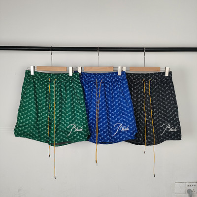 RHUDE 2023 Нови висококачествени мъжки дамски 1:1 бродерия от полиестерна мрежеста материя Извънгабаритни дишащи пясъчни плажни развлекателни шорти