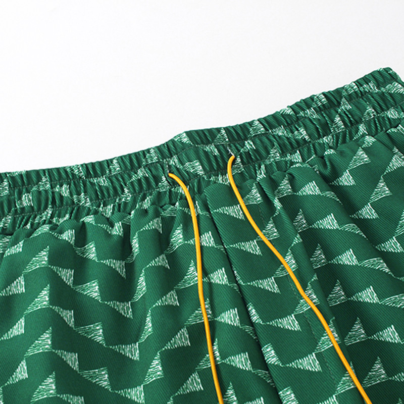 RHUDE 2023 új, kiváló minőségű férfi női 1:1 hímzésű poliészter hálós szövet, nagyméretű, légáteresztő homokos tengerparti szabadidős rövidnadrág