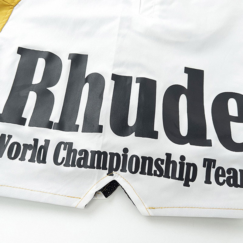 RHUDE 2023 Πολυεστερικές ίνες με ύφασμα εκτύπωσης υψηλής ποιότητας υπερμεγέθη Ανδρικά γυναικεία σορτς παραλίας Splice Color Αναπνέον κορδόνι