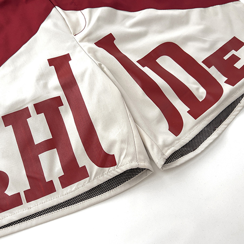 Ύφασμα RHUDE Πολυεστερικό Διχτυωτό Ύφασμα Καλύτερης Ποιότητας Μαύρο Παντελόνι Ανδρικό Γυναικείο Κορδόνι Κορδόνι Ελαστική Γραβάτα Sandy Beach Σορτς Ελαστικότητα