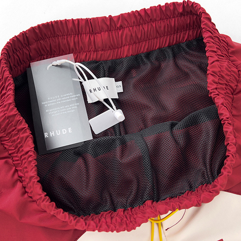 Ύφασμα RHUDE Πολυεστερικό Διχτυωτό Ύφασμα Καλύτερης Ποιότητας Μαύρο Παντελόνι Ανδρικό Γυναικείο Κορδόνι Κορδόνι Ελαστική Γραβάτα Sandy Beach Σορτς Ελαστικότητα