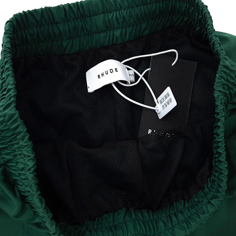 RHUDE Poliesterska mrežasta tkanina Bijeli vezeni bedž Spoj žuto crvene hlače Prevelike nove muške ženske elastične kratke hlače s uzicom