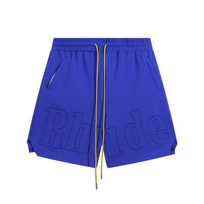 RHUDE 2023 βαμβακερό μαύρο παντελόνι τύπωμα υψηλής ποιότητας ανδρικό γυναικείο σορτς με κορδόνι με κορδόνια 1:1 Oversize Sandy Beach Loose Fashion Elasticity