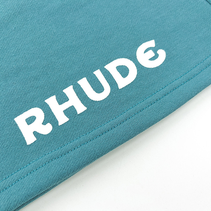 RHUDE 2023 βαμβακερό μαύρο παντελόνι τύπωμα υψηλής ποιότητας ανδρικό γυναικείο σορτς με κορδόνι με κορδόνια 1:1 Oversize Sandy Beach Loose Fashion Elasticity