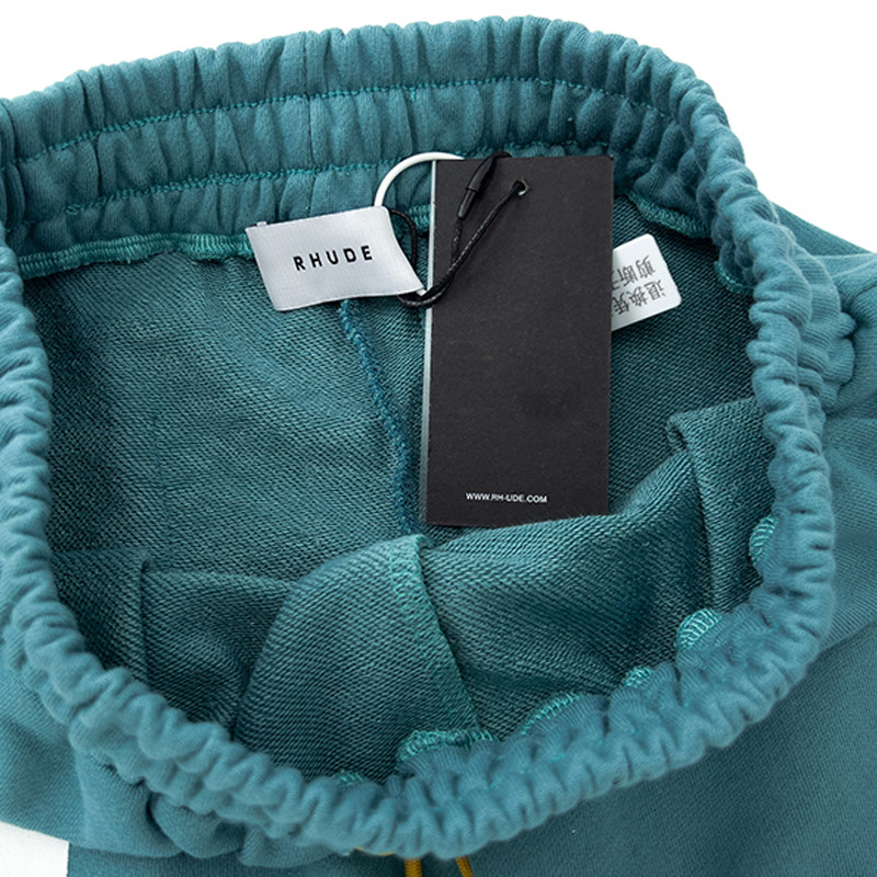 RHUDE 2023 βαμβακερό μαύρο παντελόνι τύπωμα υψηλής ποιότητας ανδρικό γυναικείο σορτς με κορδόνι με κορδόνια 1:1 Oversize Sandy Beach Loose Fashion Elasticity