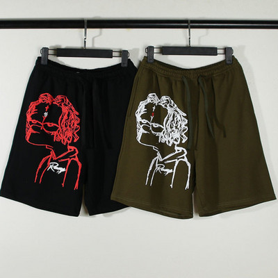 Muške ležerne kratke hlače, ljetne hip-hop kratke hlače s printom, sportske prozračne kratke hlače u trendu Harajuku široke ulične kratke hlače s elastičnim strukom