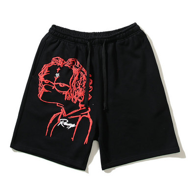 Vīriešu ikdienas šorti Vasaras Hip Hop Print Short Sports Elpojošas Trend Īsas Bikses Harajuku Brīvi Streetwear Elastīgi vidukļa šorti