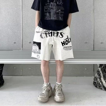 Американски къси панталони в ретро стил за мъже Летни спортни ежедневни мъжки шорти Баскетбол Фитнес шорти Улично облекло Универсални шорти с графити, широки
