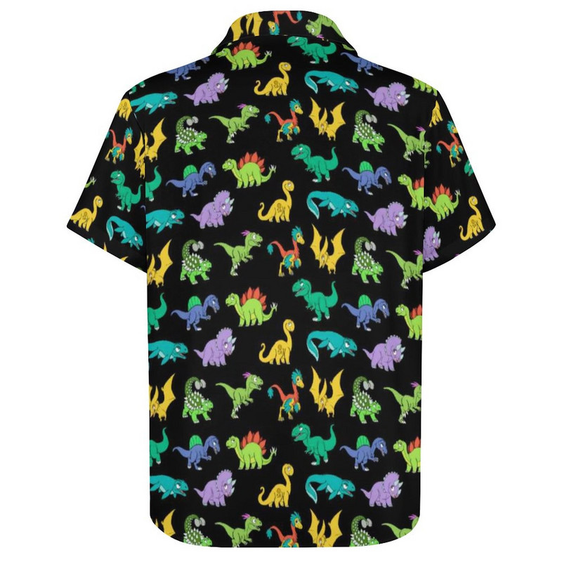 Derpy Dinosaurs Hawaii krekls karikatūra Cute Dinosaur Raptor ikdienas krekli Vīriešu ielas stila blūzes vasaras īsām piedurknēm