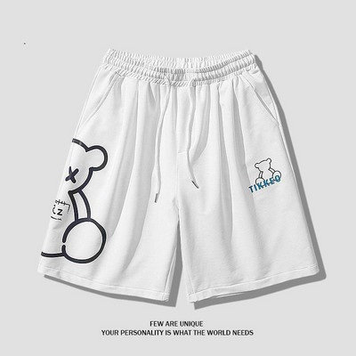 Pantaloni scurți reflectorizați Little Bear pentru bărbați Pantaloni scurți de sport ocazional pentru bărbați Pantaloni scurți la modă coreeană pentru bărbați Pantaloni scurți sport cargo pentru bărbați