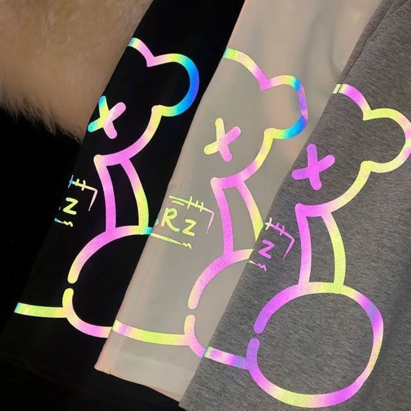 Pantaloni scurți reflectorizați Little Bear pentru bărbați Pantaloni scurți de sport ocazional pentru bărbați Pantaloni scurți la modă coreeană pentru bărbați Pantaloni scurți sport cargo pentru bărbați