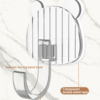 Διαφανή αυτοκόλλητα γάντζοι τοίχου Χαριτωμένος κολλητικός γάντζος για κουζίνα μπάνιο γάντζοι χωρίς ίχνος σακιδίου πλάτης κρεμαστό ράφι Κρεμάστρα κλειδιού
