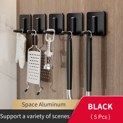 2/5 gab. garīgie āķi bez urbšanas aiz durvīm atslēgu auduma pakaramais vannas istabas plaukts dvieļu turētājs virtuves plaukta aparatūra