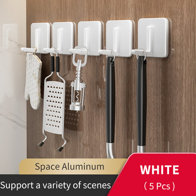 2/5 gab. garīgie āķi bez urbšanas aiz durvīm atslēgu auduma pakaramais vannas istabas plaukts dvieļu turētājs virtuves plaukta aparatūra