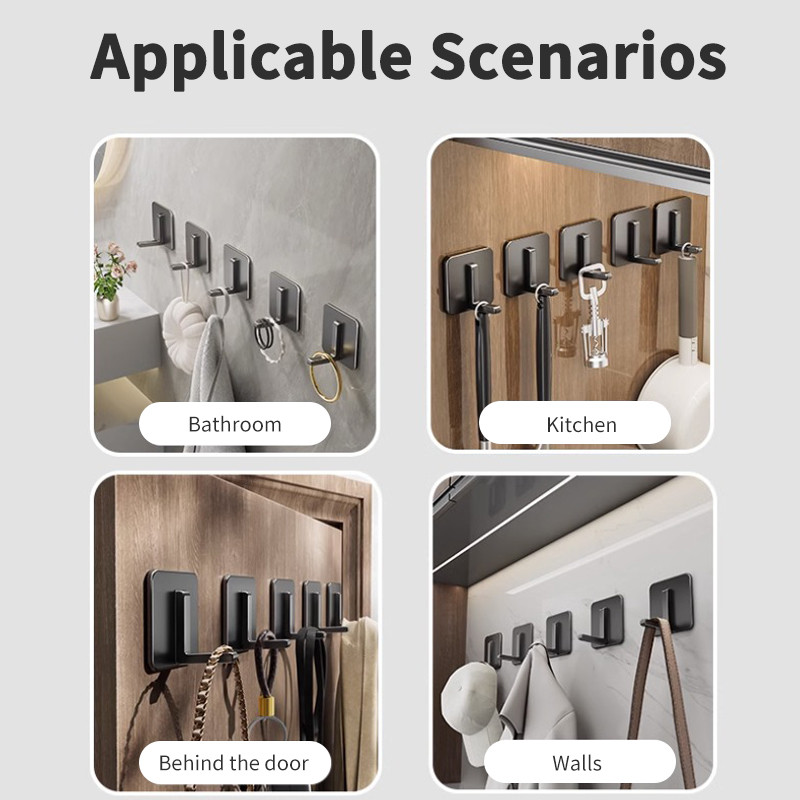 2/5 gab. garīgie āķi bez urbšanas aiz durvīm atslēgu auduma pakaramais vannas istabas plaukts dvieļu turētājs virtuves plaukta aparatūra