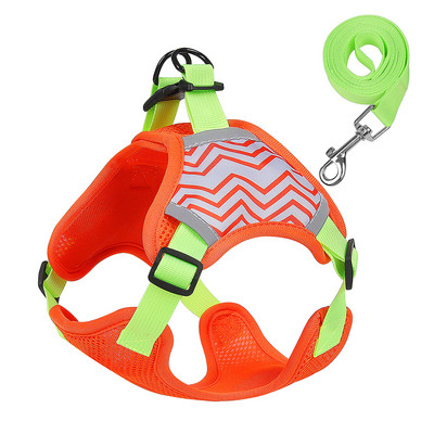 Atstarojoša suņu iejūga un pavadas komplekts Regulējama mājdzīvnieku kucēnu iejūga veste maziem un vidējiem suņiem pastaigu suņu aksesuāri 150cm pavada