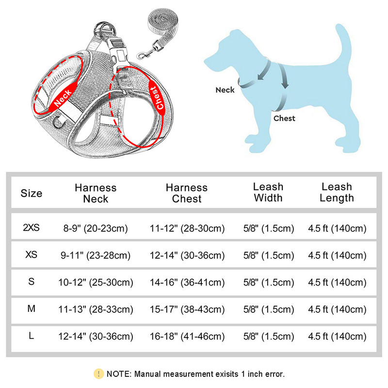 Atstarojoša neilona suņu siksnas siksnas komplekts, regulējams kucēnu kaķu vestes siksna ar svina pavadu, elpojošs maziem un vidējiem suņiem, kaķiem