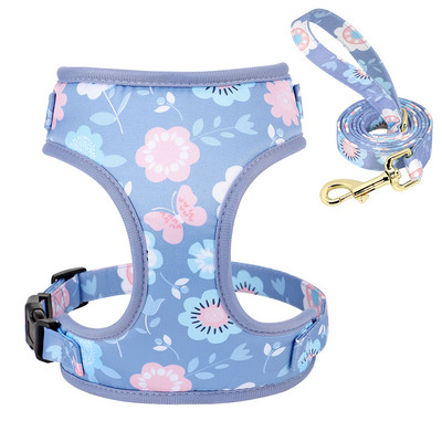 Minkštų šunų kačių pavadėlių rinkinys mažiems ir vidutiniams dideliems šunims Reguliuojamas naminių gyvūnėlių šuniukų kačiuko liemenės petnešos lauko pavadėliui Perros