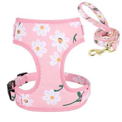 Minkštų šunų kačių pavadėlių rinkinys mažiems ir vidutiniams dideliems šunims Reguliuojamas naminių gyvūnėlių šuniukų kačiuko liemenės petnešos lauko pavadėliui Perros