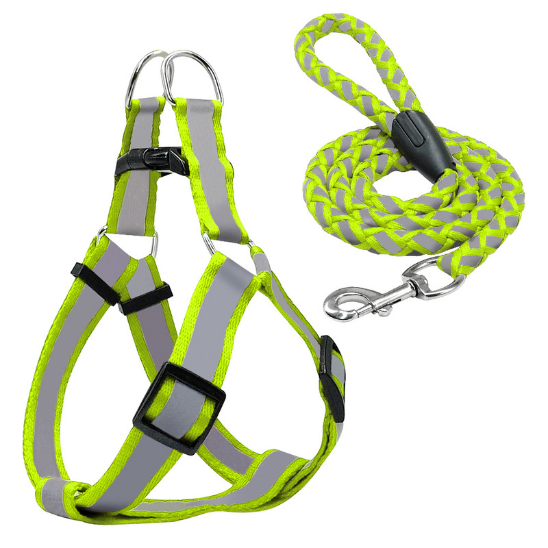 Atstarojoša neilona suņu siksnas veste bez vilkšanas, regulējama mājdzīvnieku kucēnu pastaigu siksnas komplekts mazam un vidējam sunim