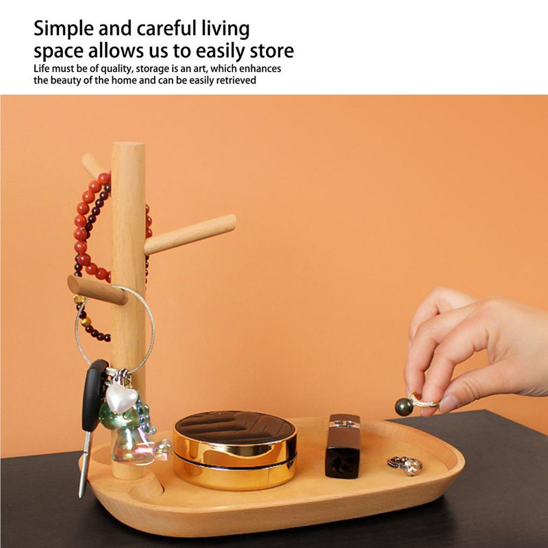 Bükk ág tálca skandináv stílusú tárolópolc lakberendezés Asztali tartó Bejárat Hálószoba Szervező Kulcsok Kis tárgyak