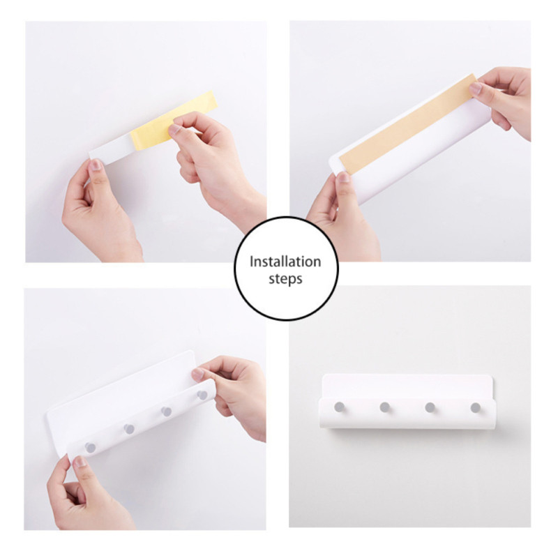 Durvju pakarināms atslēgu plaukts 4 āķi sienas plaukts dažādi uzglabāšanas kaste Prateleira pakaramais organizators atslēgu plaukts daudzfunkcionāls pasta turētājs