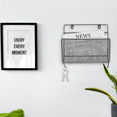 Suport pentru fișiere de perete Suport organizator pentru depozitare Raft de reviste montat pentru agățat Cărți Intrare Cheie Poștă Hârtie Fier Buzunar Dosar birou