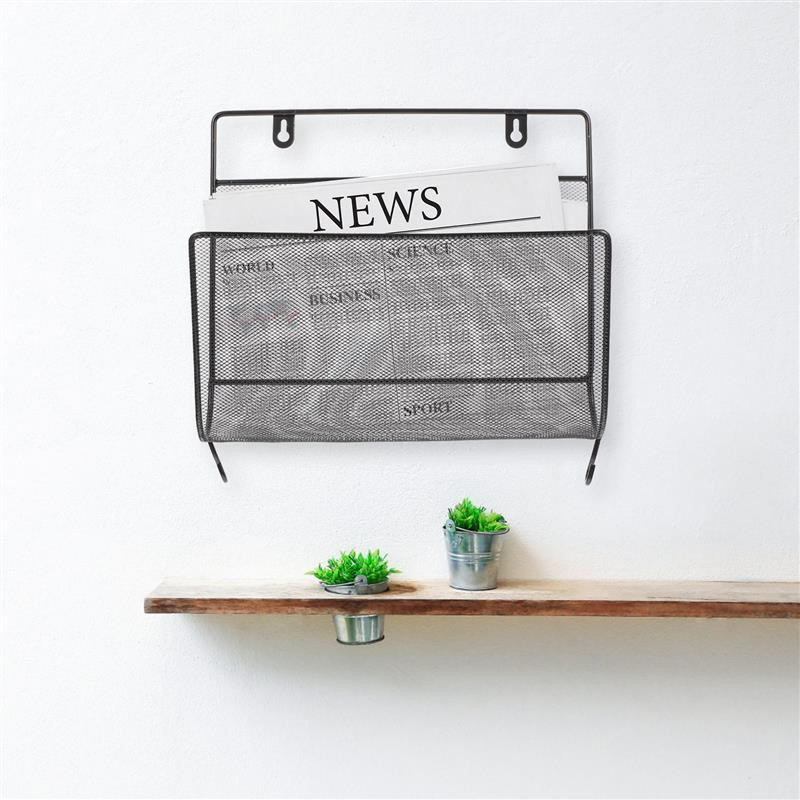 Suport pentru fișiere de perete Suport organizator pentru depozitare Raft de reviste montat pentru agățat Cărți Intrare Cheie Poștă Hârtie Fier Buzunar Dosar birou