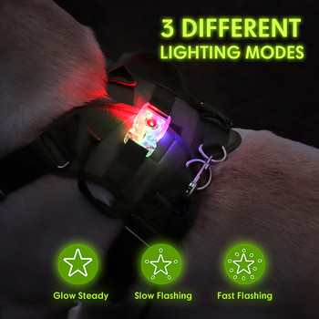 LED колан за кучета Регулируем найлонов колан за жилетка за домашни любимци LED светкавица колан за кучета Светеща LED светлинна жилетка за средно големи кучета Pitbull