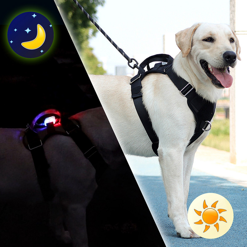 LED suņu iejūga Regulējama neilona mājdzīvnieku vestes iejūga LED zibspuldzes suņu iejūga Kvēlojoša LED gaismas veste vidēji lieliem suņiem Pitbull