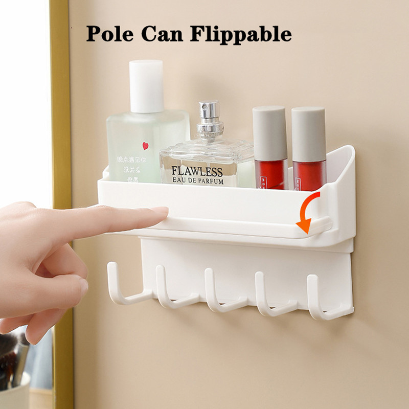 Isekleepuv hoidiku uks taga Võtmehoidja konksud Vannitoa riiulid Huulepulk Parfüümi hoiukarp Juukserõngad Rippuv nagi