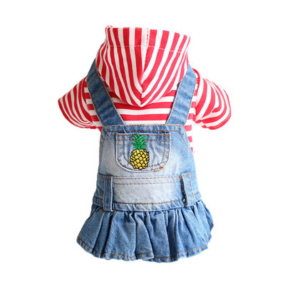 XS-2XL Τζιν Ρούχα για σκύλους Cowboy Pet Dog Coat Ρούχα για κουτάβια Ρούχα για μικρά σκυλιά Τζιν τζάκετ γιλέκο σκύλου Παλτό για κουτάβι Ρούχα για γάτες