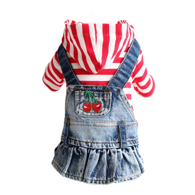 XS-2XL Τζιν Ρούχα για σκύλους Cowboy Pet Dog Coat Ρούχα για κουτάβια Ρούχα για μικρά σκυλιά Τζιν τζάκετ γιλέκο σκύλου Παλτό για κουτάβι Ρούχα για γάτες