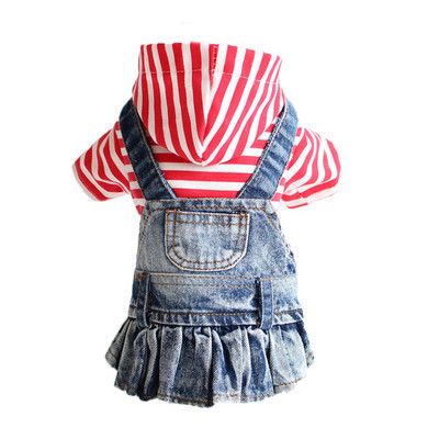 XS-2XL Τζιν Ρούχα για σκύλους Cowboy Pet Dog Coat Ρούχα για κουτάβια Ρούχα για μικρά σκυλιά Τζιν τζάκετ γιλέκο σκύλου Παλτό για κουτάβι Ρούχα για γάτες